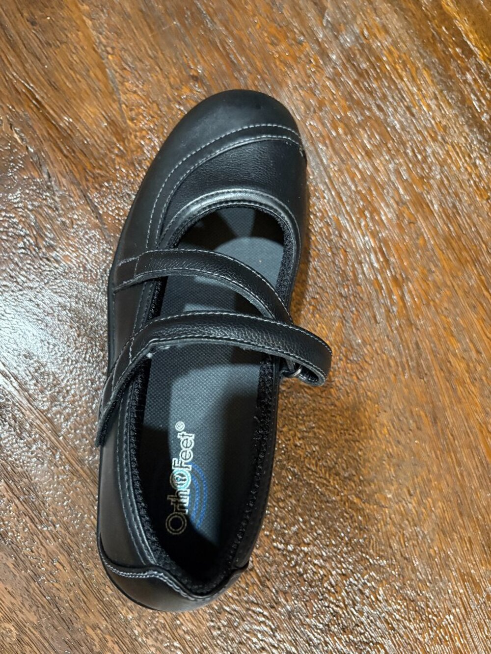OrthoFeet Orthodic Shoes 1 Left Shoe Black sz 9.5  Black Leather NEW